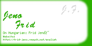 jeno frid business card